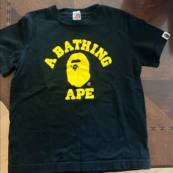 A Bathing Ape Kids Black and Yellow Short Sleeve Tee - Picture 1 of 5